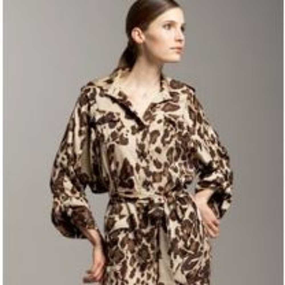 Brown and Tan Animal Print Safi Georgette Dress